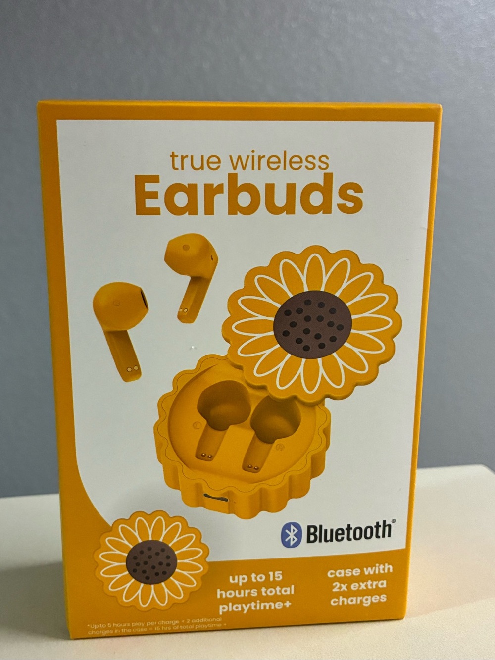 Sunflower Yellow True Wireless Earbuds with Charging Case